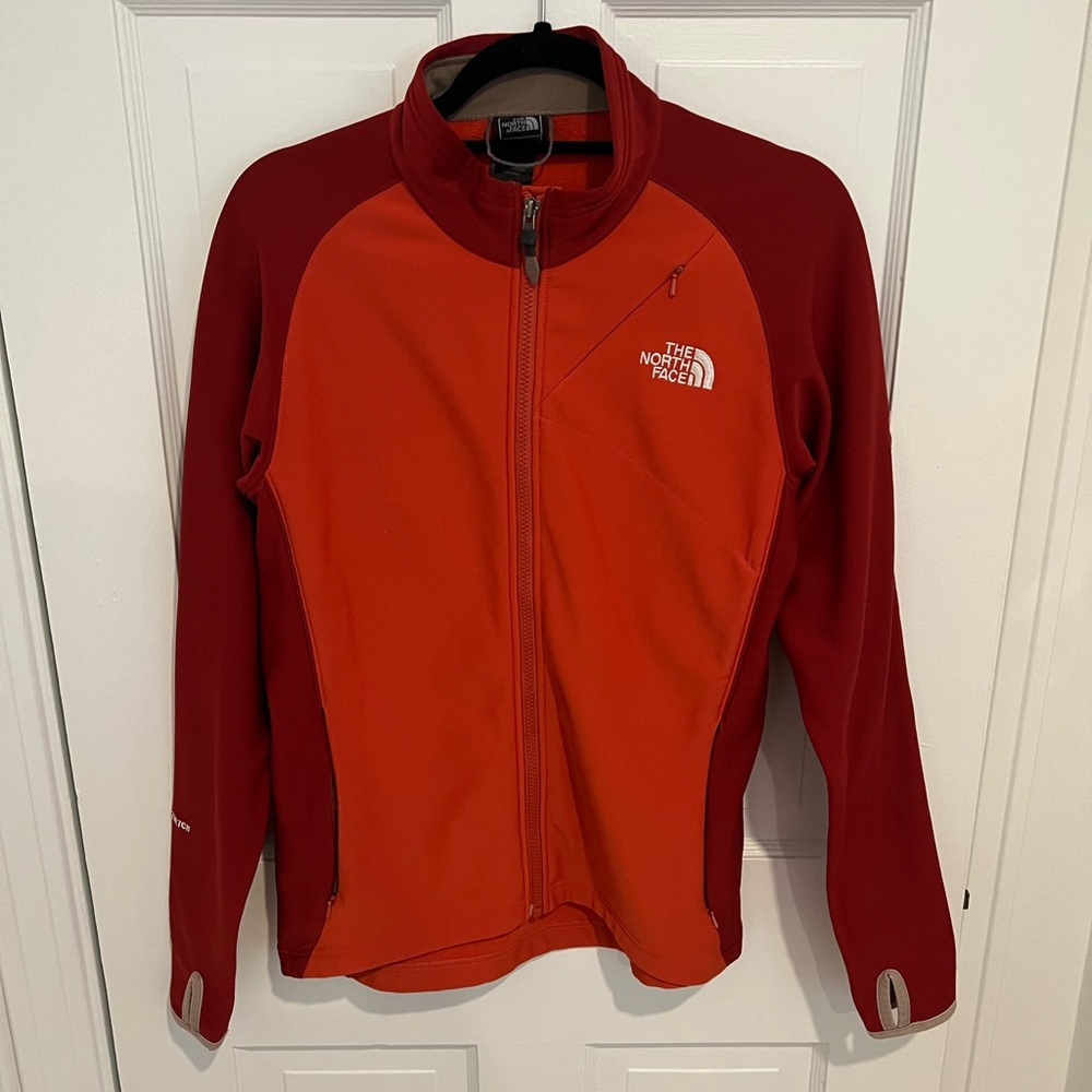 Red North Face fleece